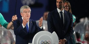 Committee (IOC) President Thomas Bach speech during the Opening Ceremony of the Olympic Games Paris 2024